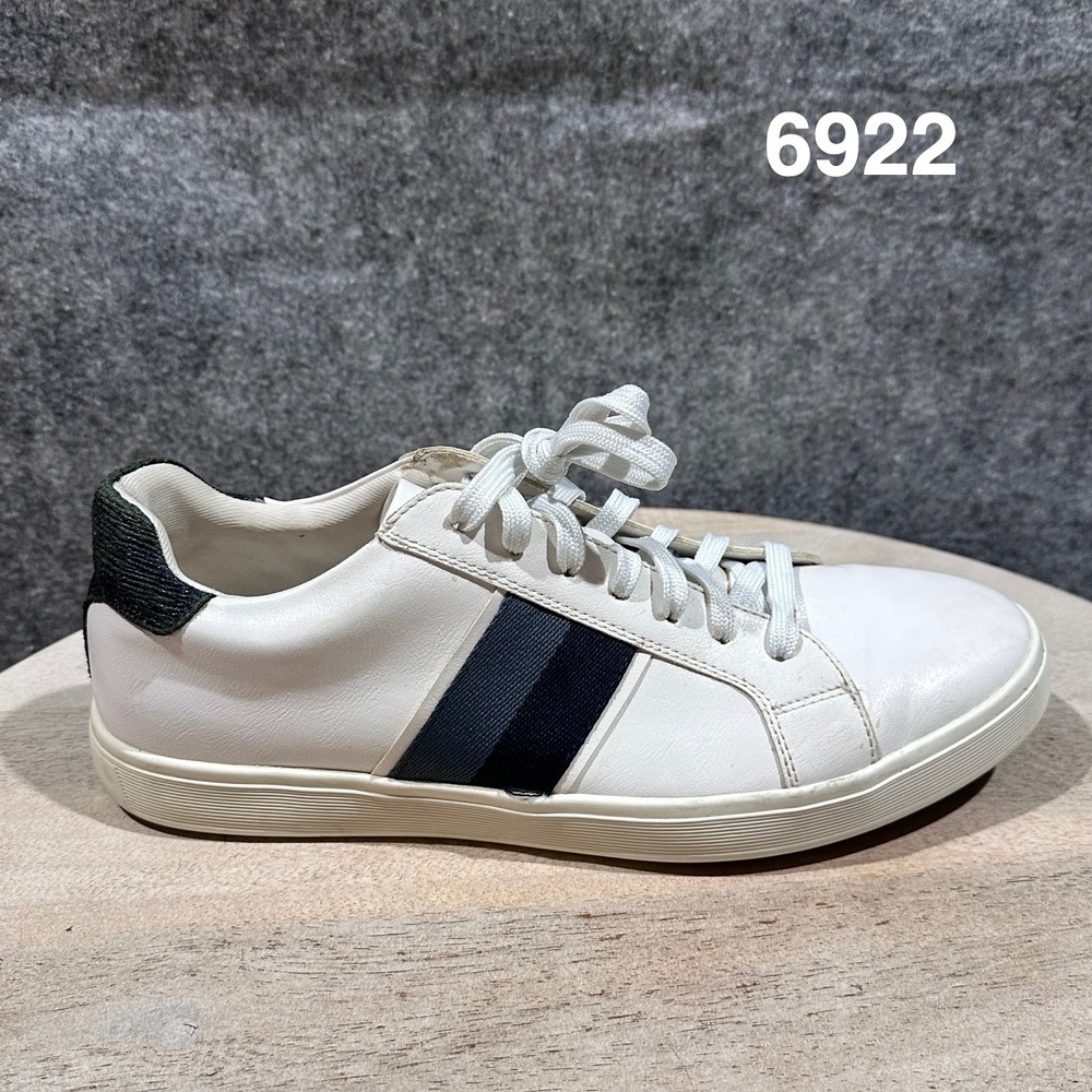 Aldo Cowien Mens 10 White Stripe Sneakers Lace Up Casual Shoes